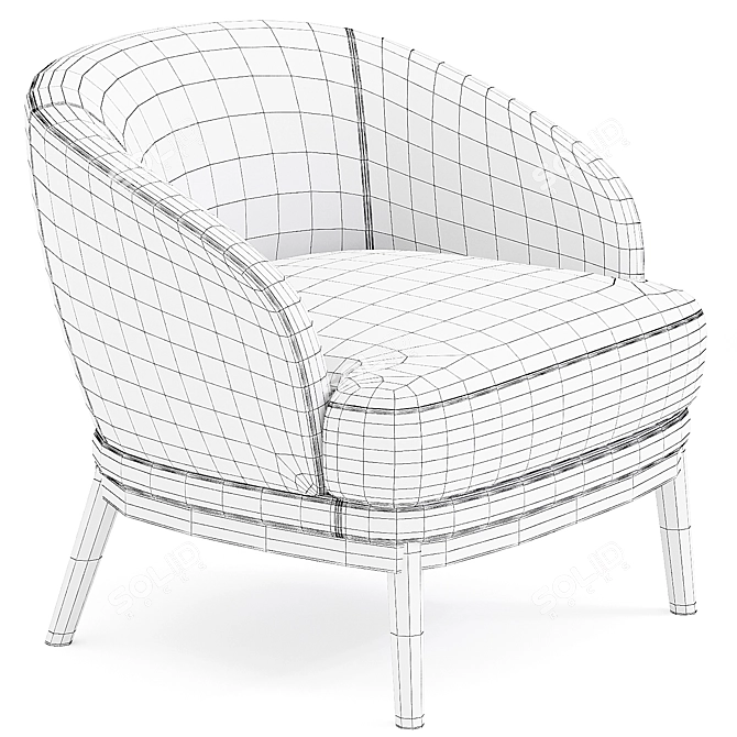 RUTH Armchair: Stylish Comfort Seating 3D model image 4