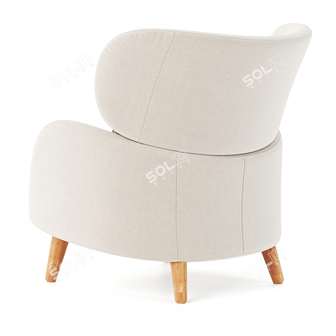 Blossom Fabric Armchair - Elegant Design 3D model image 2