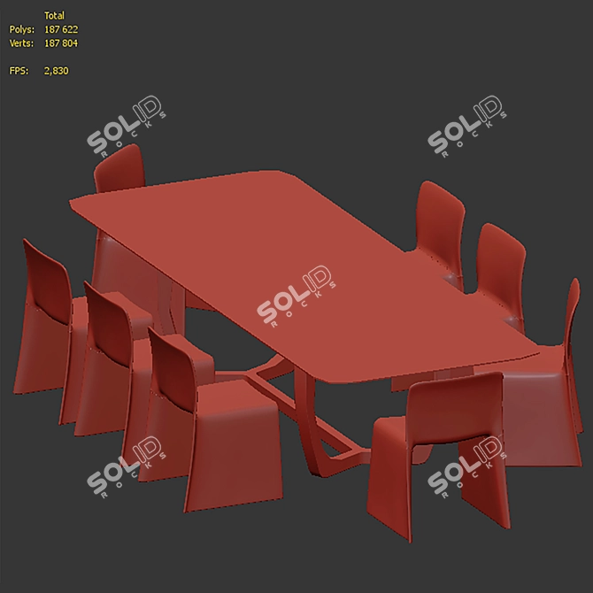 Lisson + Glove Dining Set 3D model image 6