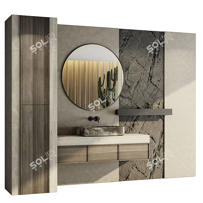 Modern Bathroom Furniture Set Inbani 3D model image 1