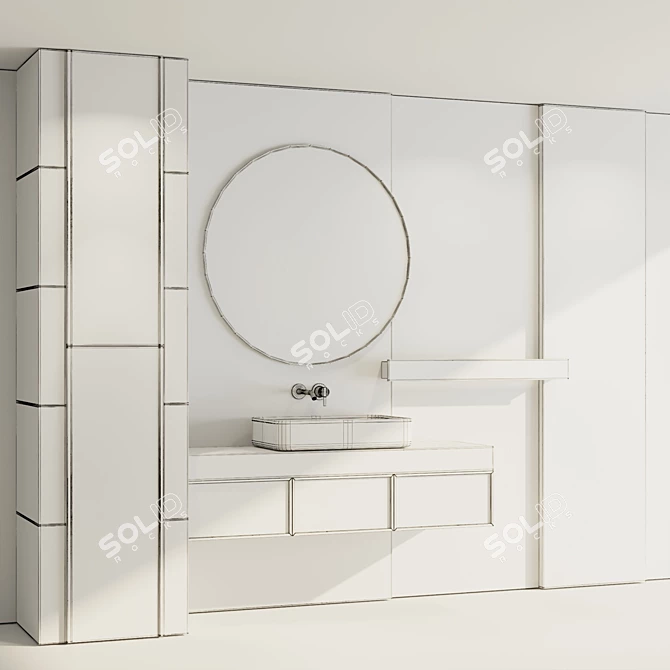 Modern Bathroom Furniture Set Inbani 3D model image 5