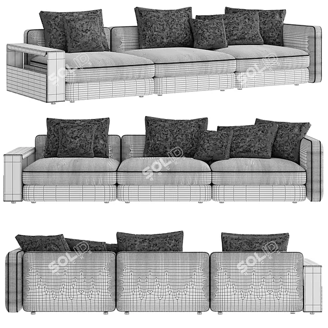 Modern Flexform Harper Sofa 3D model image 3