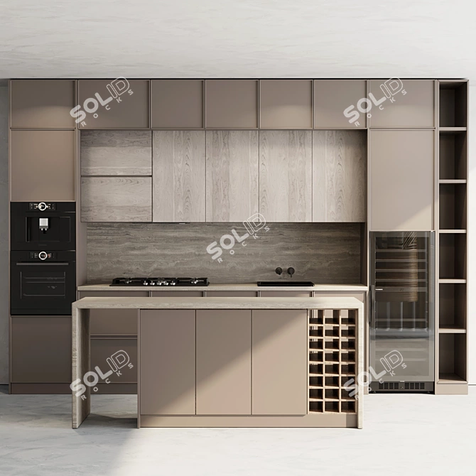 Bosch Kitchen Appliance with Stove Island 3D model image 3