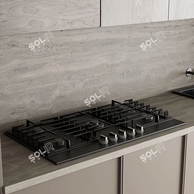 Bosch Kitchen Appliance with Stove Island 3D model image 5