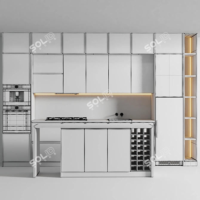 Bosch Kitchen Appliance with Stove Island 3D model image 7