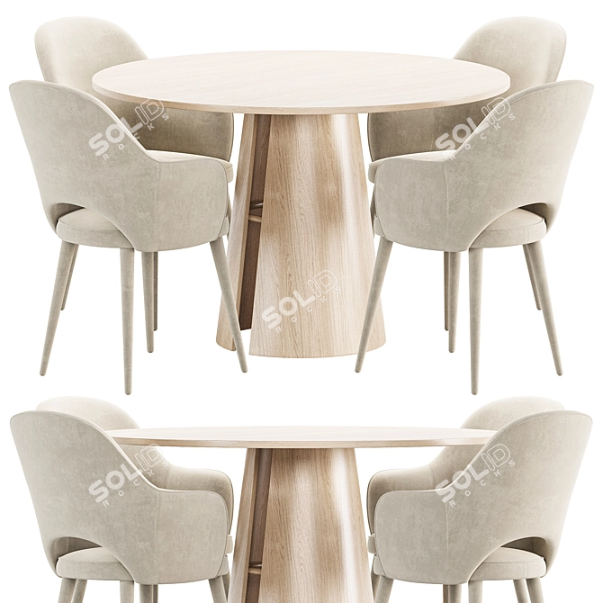  Modern Dining Set for 6 3D model image 1