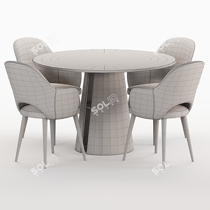  Modern Dining Set for 6 3D model image 3