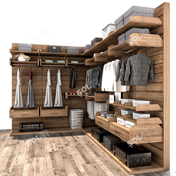 Modern and Versatile Wardrobe Ensemble 3D model image 3