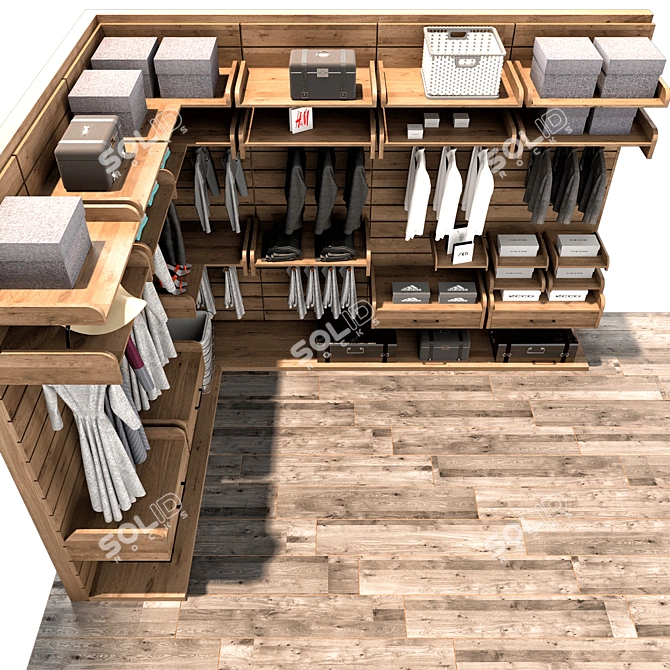 Modern and Versatile Wardrobe Ensemble 3D model image 6