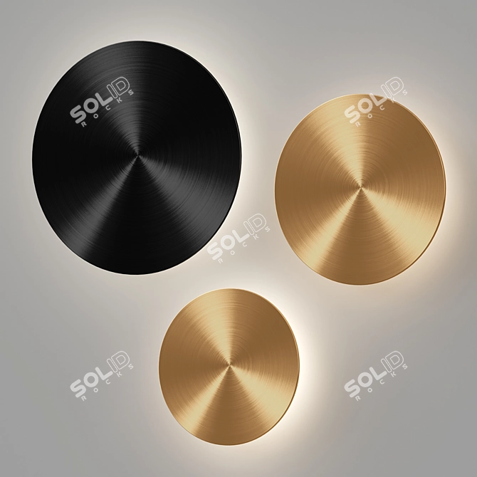 Minimalist Brass Wall Sconce 3D model image 2