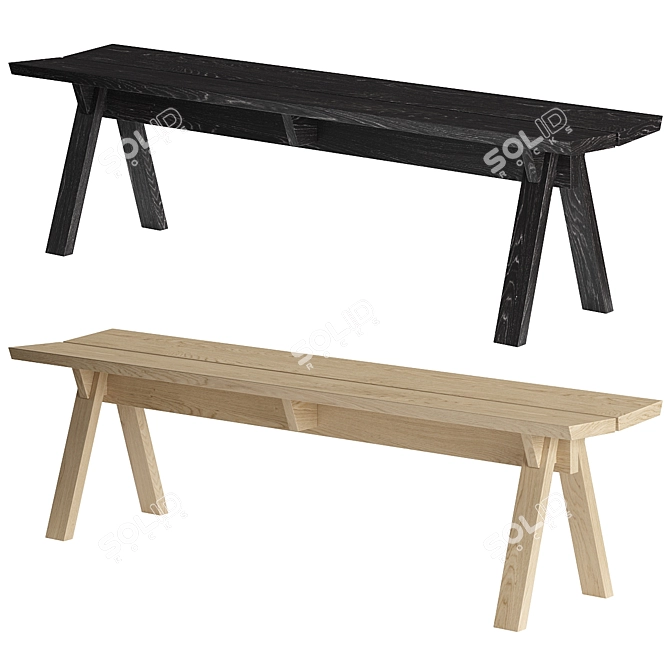 Sagyo Bench: Sleek Comfort Design 3D model image 1