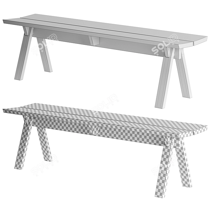 Sagyo Bench: Sleek Comfort Design 3D model image 2