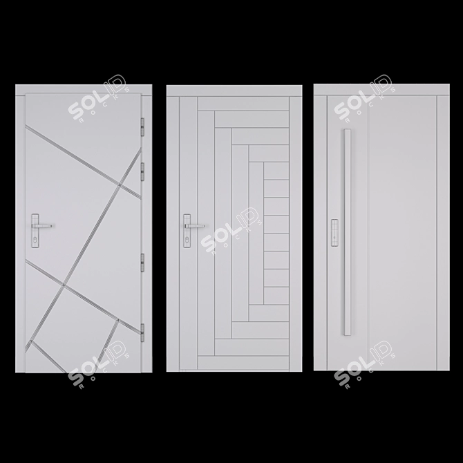 Variety of Premium Entrance Doors 3D model image 2