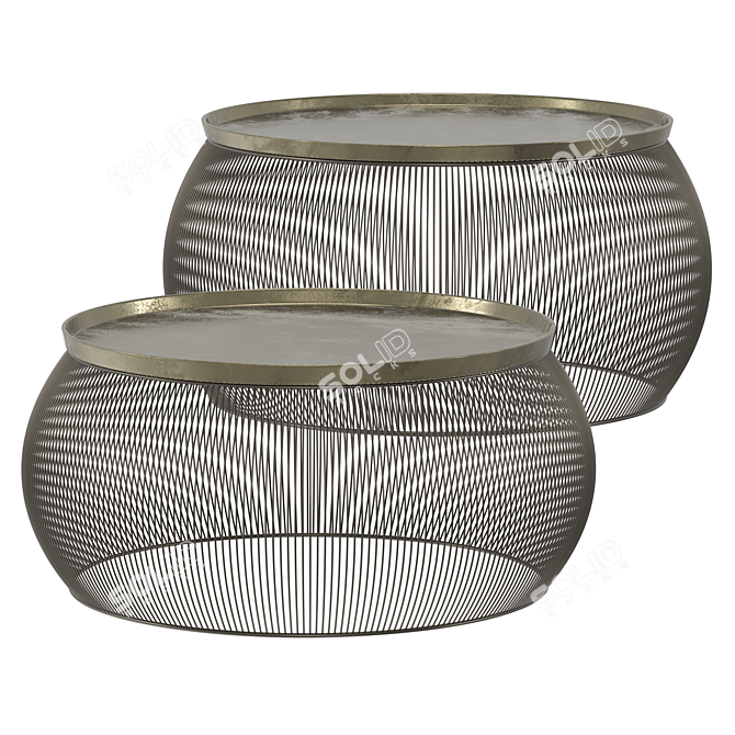 Modern Round Wire Coffee Table 3D model image 1