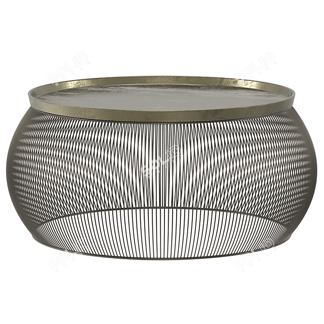 Modern Round Wire Coffee Table 3D model image 2