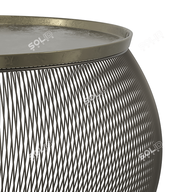 Modern Round Wire Coffee Table 3D model image 4
