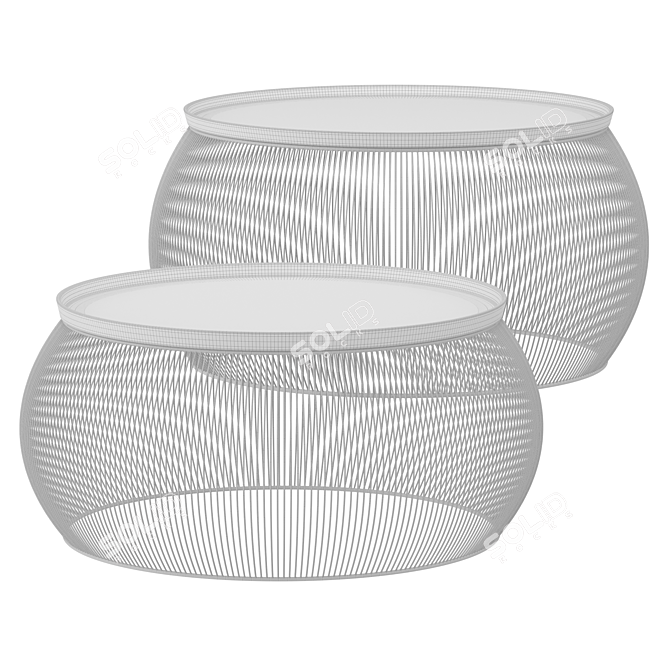 Modern Round Wire Coffee Table 3D model image 5