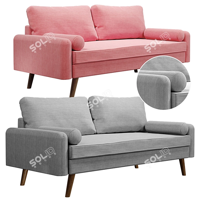 Gray Pink Camden Sofa USA 3D model image 1