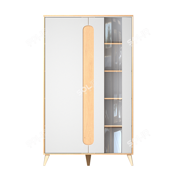  8-Shelf Nova Bookcase White 3D model image 2