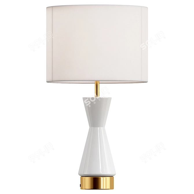 Elegant Metalized Glass Table Lamp 3D model image 1