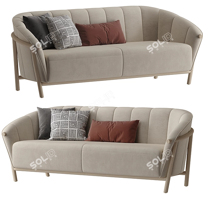 Modern Luxury Sofa 3D Model 3D model image 2