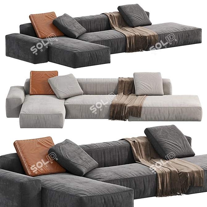 Elegant Modern Boca Navi Sofa 3D model image 1