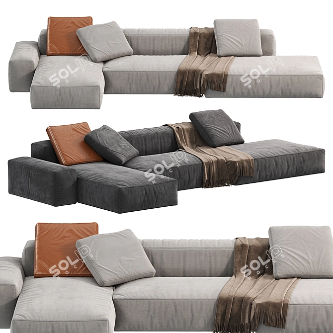 Elegant Modern Boca Navi Sofa 3D model image 3