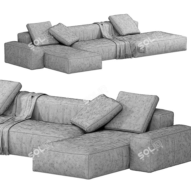 Elegant Modern Boca Navi Sofa 3D model image 5