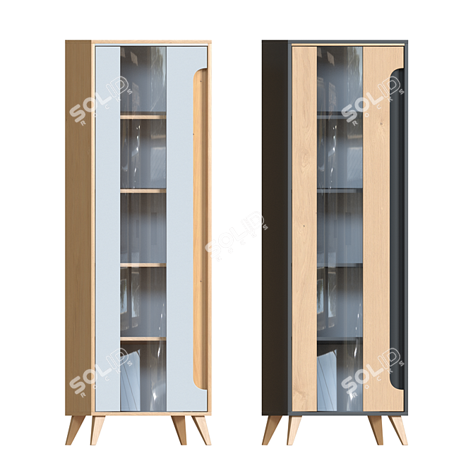 7-Tier Bookcase Nova White 3D model image 3