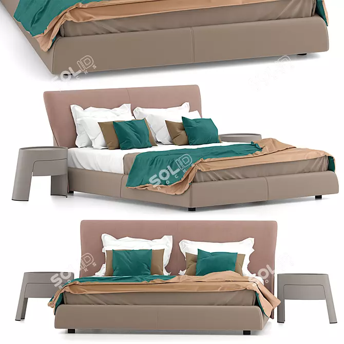 Elegant Giorgetti Altea Bed 3D model image 4