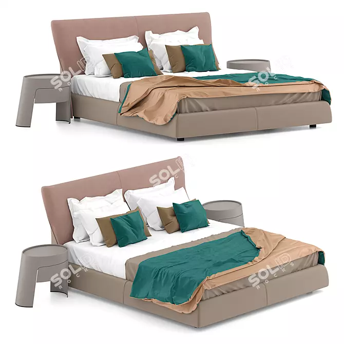 Elegant Giorgetti Altea Bed 3D model image 5