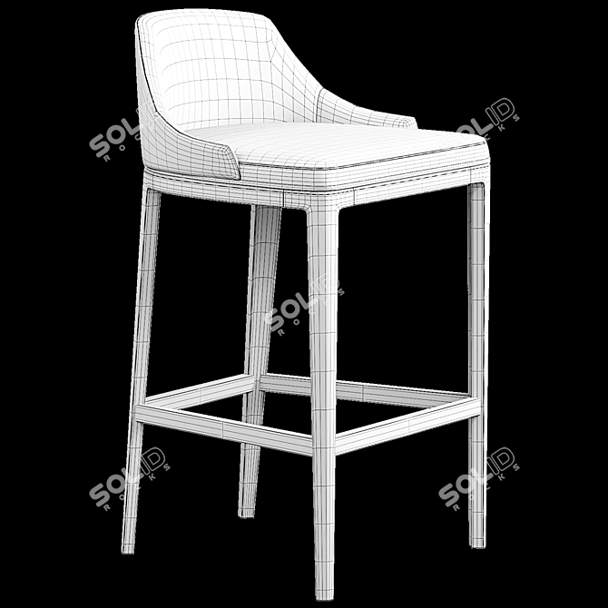 Stylish Mindel Bar Chair 3D model image 4