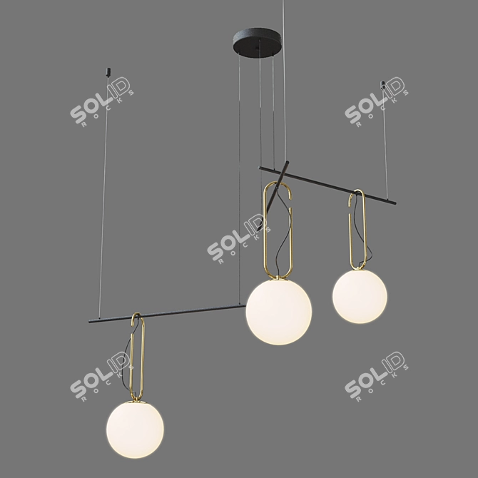 Eurosvet Nicely-3 Pendant Light 3D model image 2
