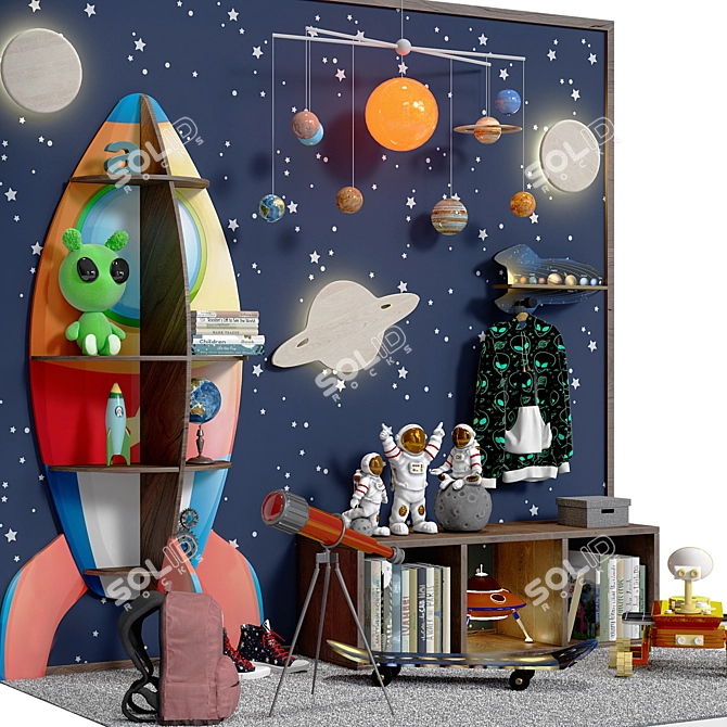 Dual Renderer Childroom Decor Set 3D model image 2