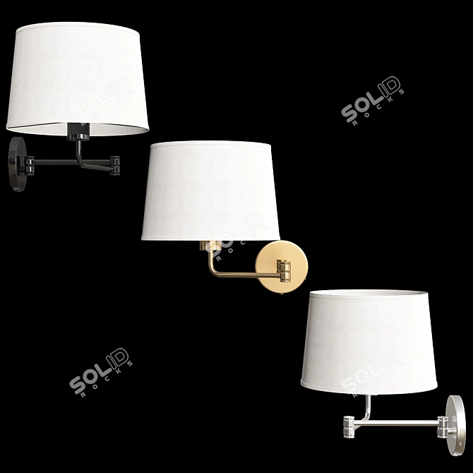 Modern Swing Arm Sconce Luminaire 3D model image 1