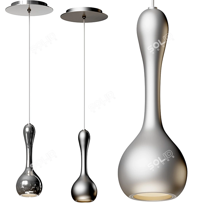 Contemporary Teardrop LED Pendant Light 3D model image 1