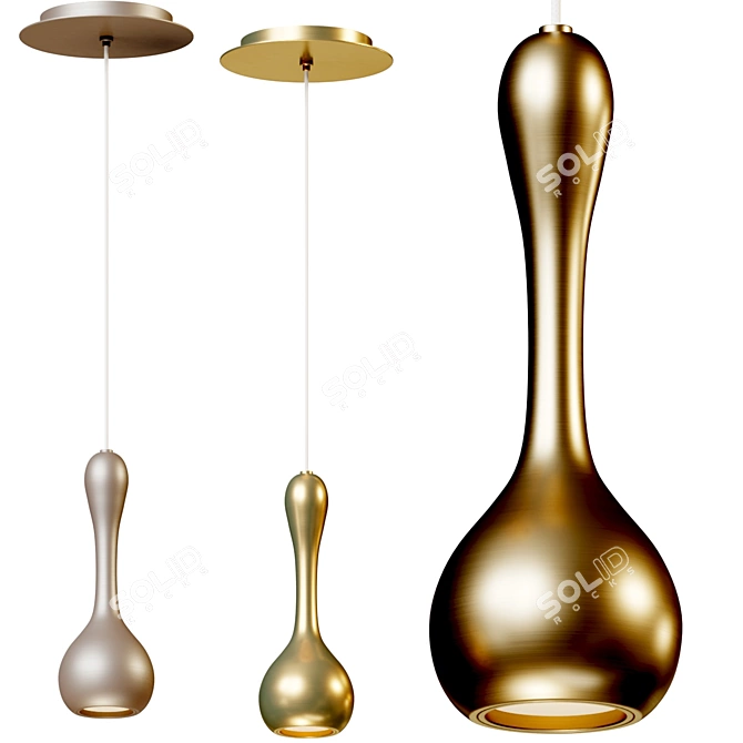 Contemporary Teardrop LED Pendant Light 3D model image 2