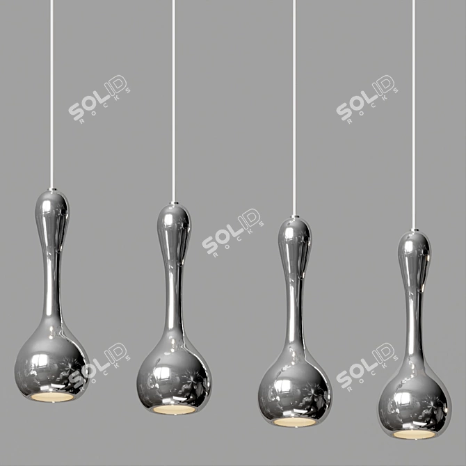 Contemporary Teardrop LED Pendant Light 3D model image 3