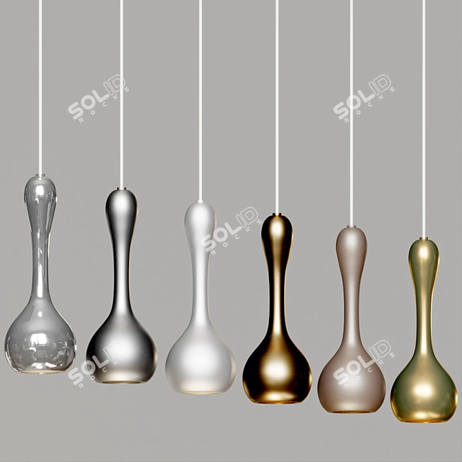 Contemporary Teardrop LED Pendant Light 3D model image 4