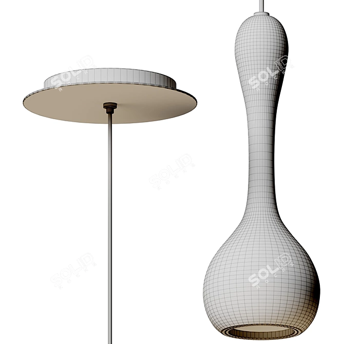 Contemporary Teardrop LED Pendant Light 3D model image 5