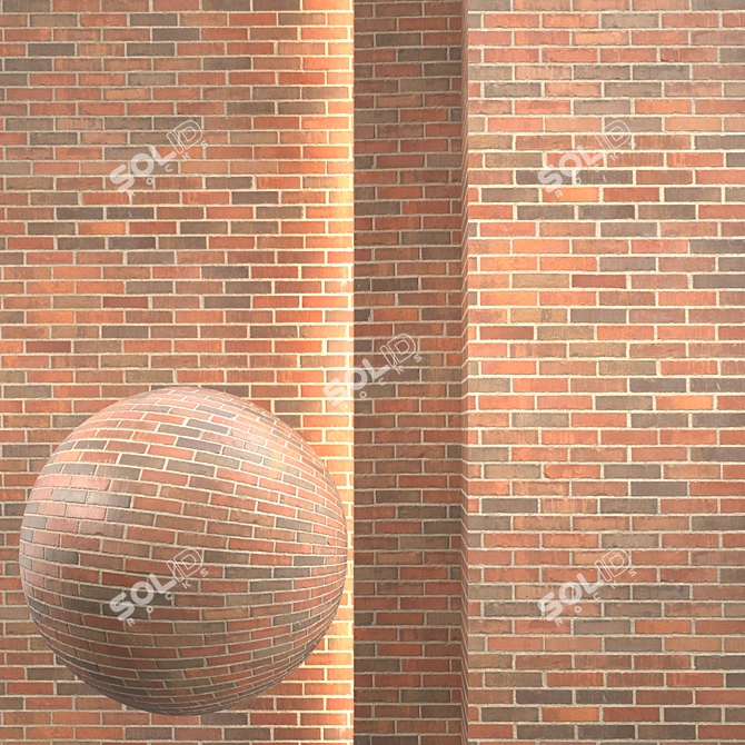 Seamless Brick Texture Set 3D model image 1