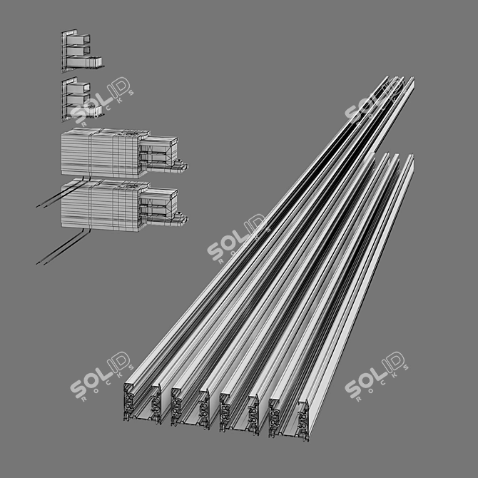 Elektrostandard Three-Phase Surface Power Rail 3D model image 2