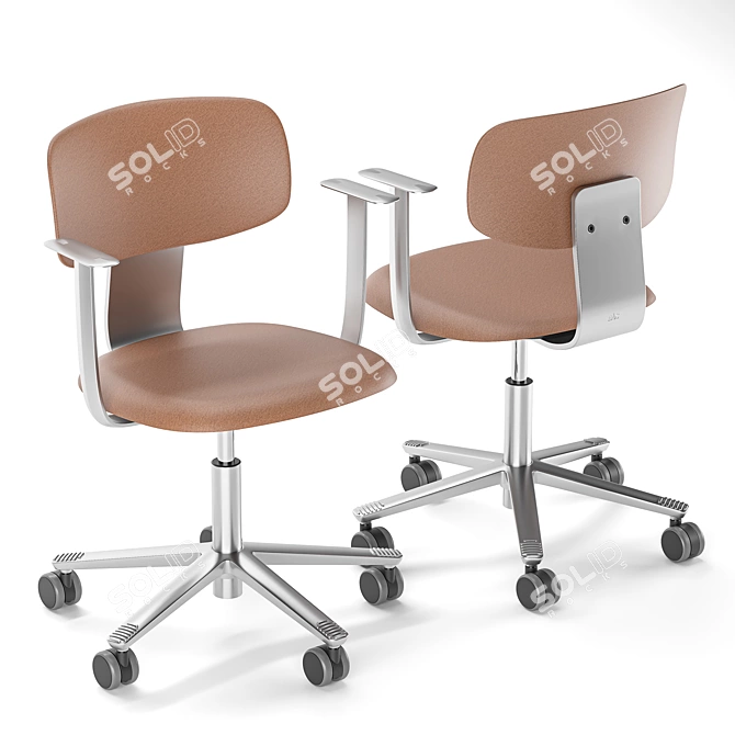 Title: Modern Flexible Office Chair 3D model image 3