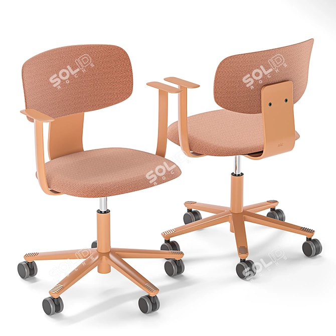 Title: Modern Flexible Office Chair 3D model image 4