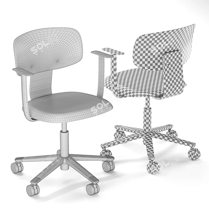 Title: Modern Flexible Office Chair 3D model image 6