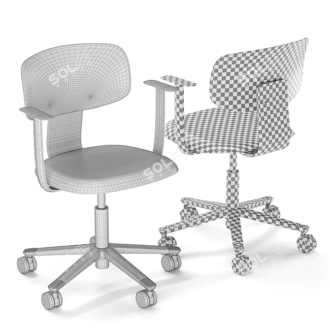 Title: Modern Flexible Office Chair 3D model image 12