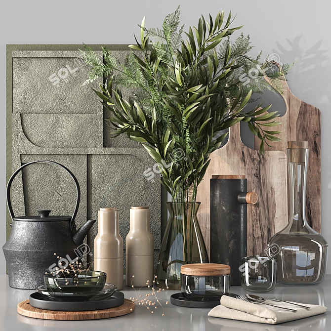 Kitchen Accessory Set 016: Vray Render 3D model image 1