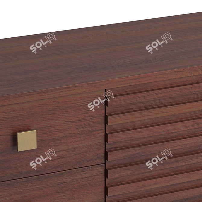 Mahogany Buffet Server Cabinet 3D model image 2