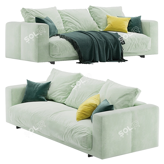 Modern and Sleek Moss Sofa 3D model image 2