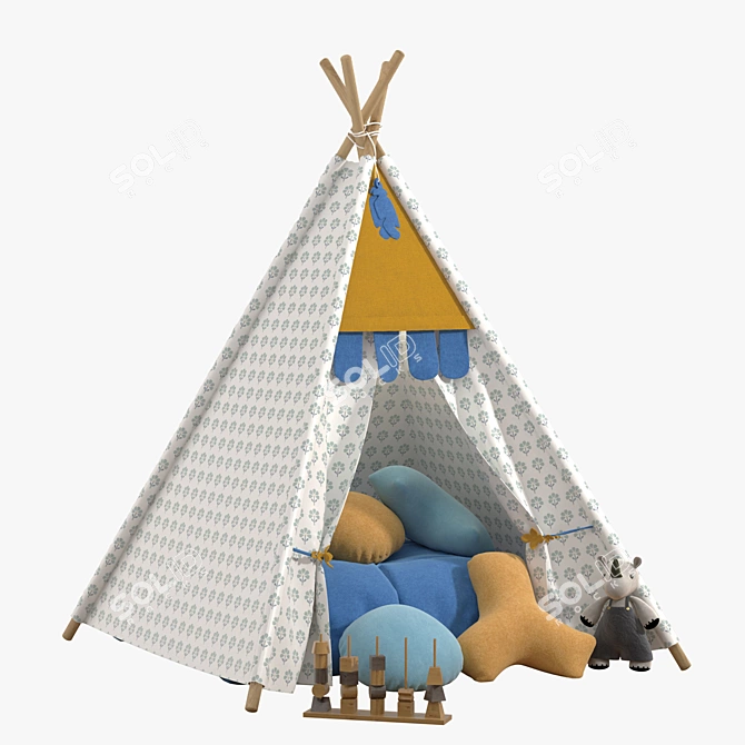 Kids Teepee Play Tent Hideout 3D model image 5